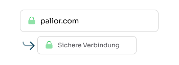 Adresszeile mit Schloss und dem Hinweis Sichere Verbindung