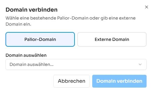 Domain im Palior Panel verbinden